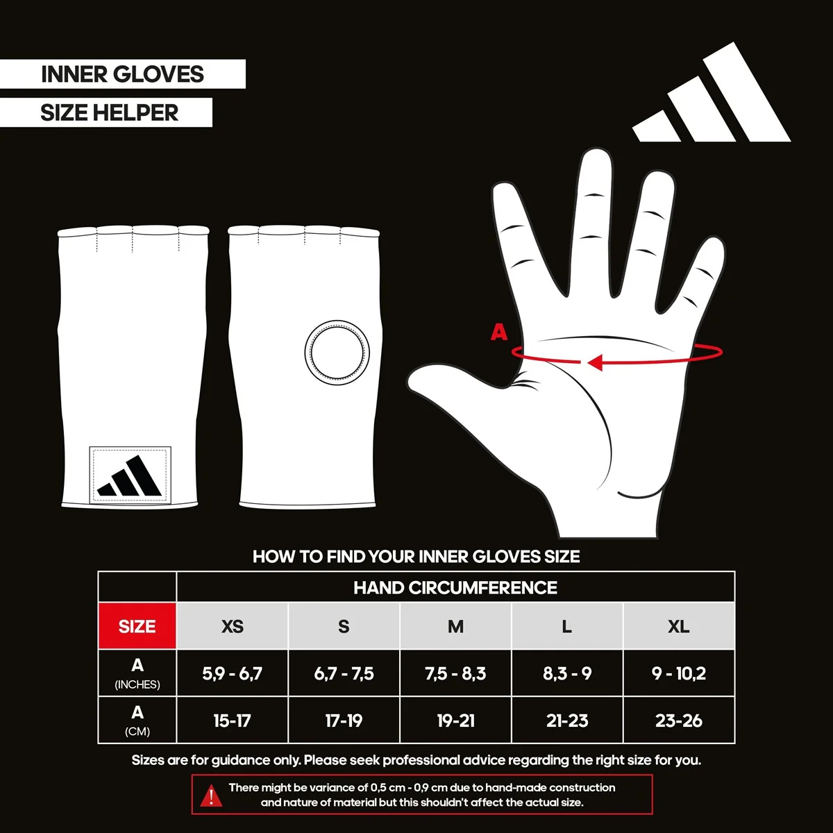 adidas Super Padded Inner Gloves Boxing Muay Thai MMA Wraps - Image 10